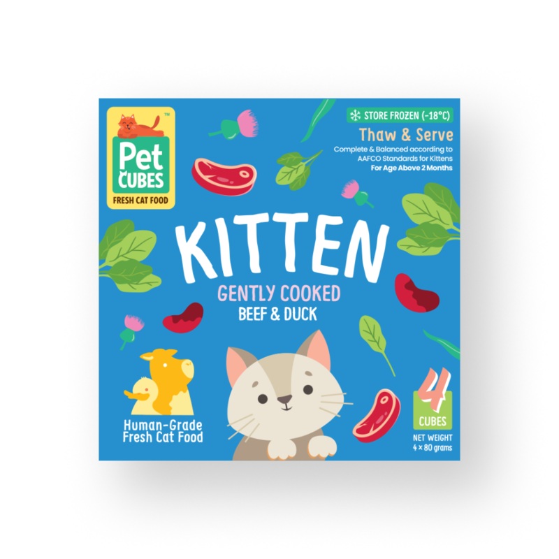 *FROZEN* PetCubes Kitten Gently Cooked Beef & Duck 320g