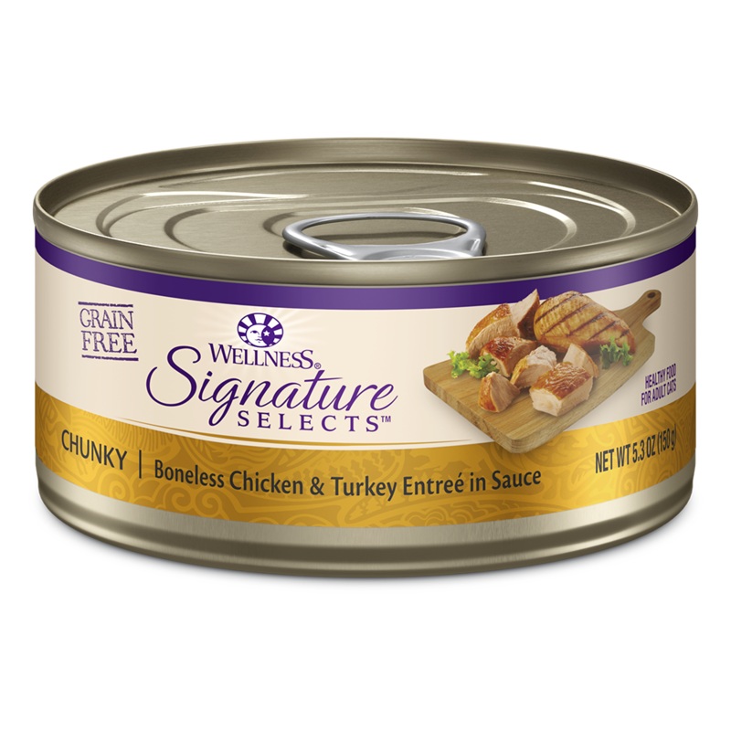 Wellness Cat Core Grain-Free Signature Selects Chunky Boneless Chicken & Turkey Entree in Sauce 5.3oz