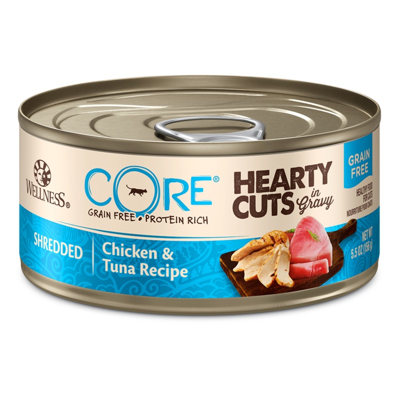 Wellness Cat Core Hearty Cuts - Shredded Chicken & Tuna Recipe 5.5oz