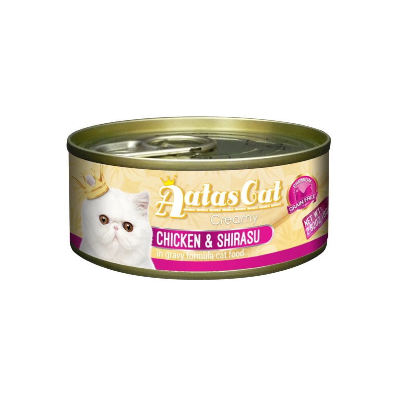 Aatas Cat Creamy Chicken & Shirasu in Gravy 80g