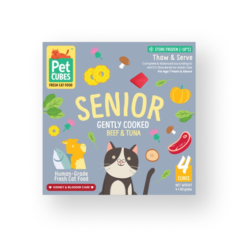 *FROZEN* PetCubes Cat Senior Gently Cooked Beef & Tuna 320g