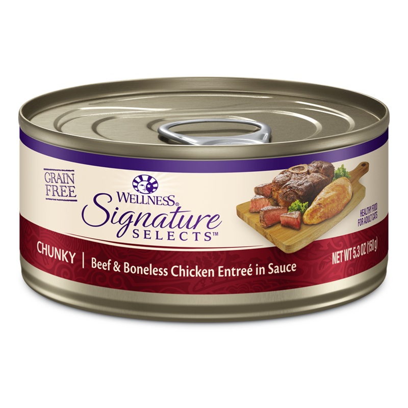 Wellness Cat Core Grain-Free Signature Selects Chunky Beef & Boneless Chicken Entree in Sauce 5.3oz