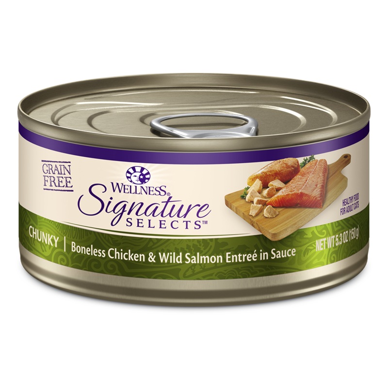 Wellness Cat Core Grain Free Signature Selects Chunky Boneless Chicken & Wild Salmon Entree in Sauce 5.3oz