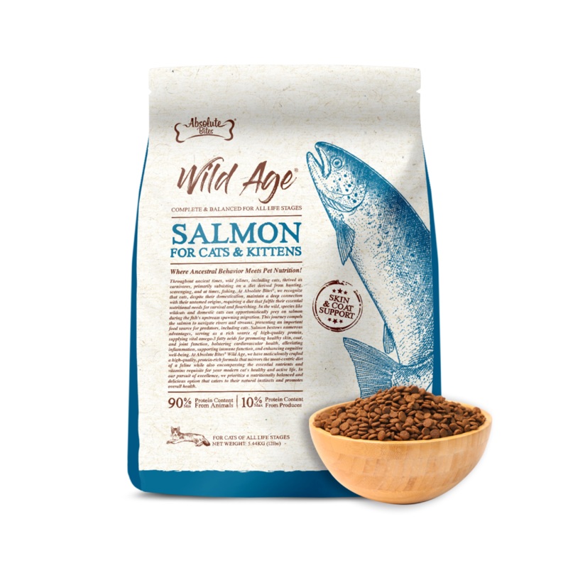 Absolute Bites Wild Age Cat Salmon Complete & Balanced For All Life Stages 12lbs