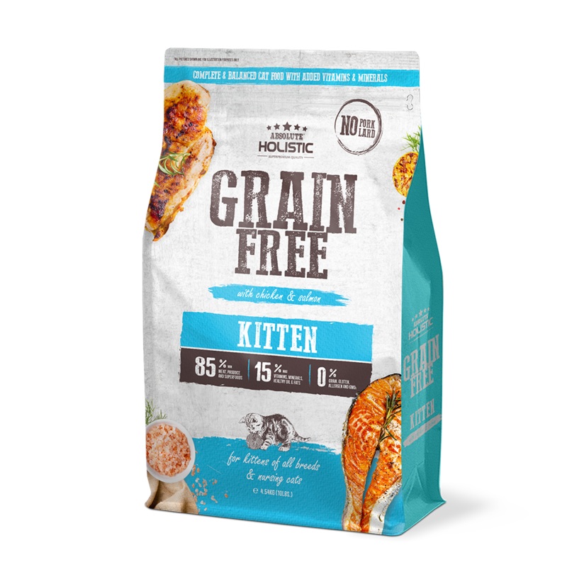 Absolute Holistic Cat Grain Free Kitten Chicken & Salmon 10lb