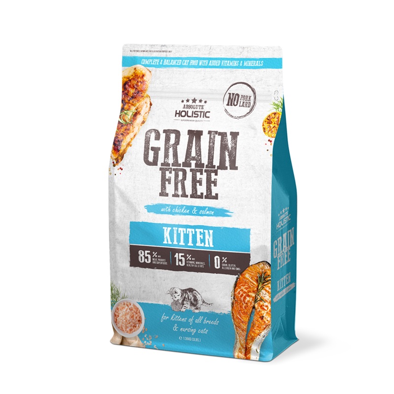Absolute Holistic Cat Grain Free Kitten Chicken & Salmon 3lb