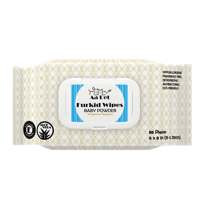 Aapet Furkid Wipes Baby Powder 88 Pieces