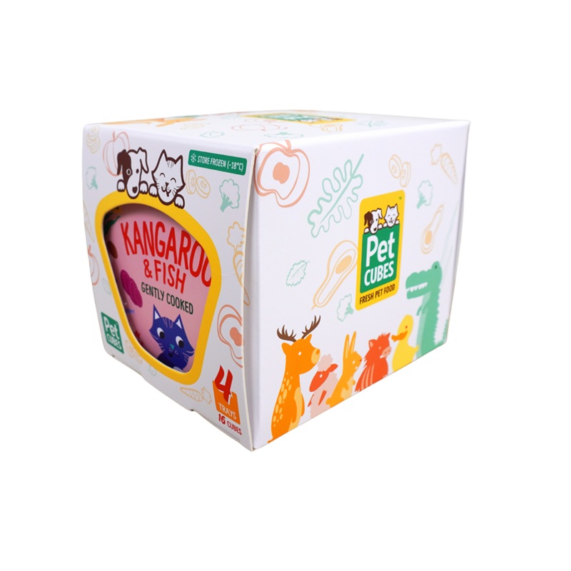 *FROZEN* PetCubes Cat Gently Cooked Kangaroo & Fish 1.28kg (4 x 320g)