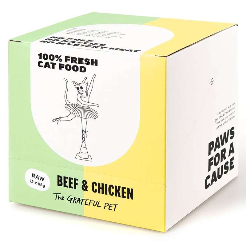 *FROZEN* The Grateful Pet Cat Raw Beef & Chicken 1.02kg (85g x 12)