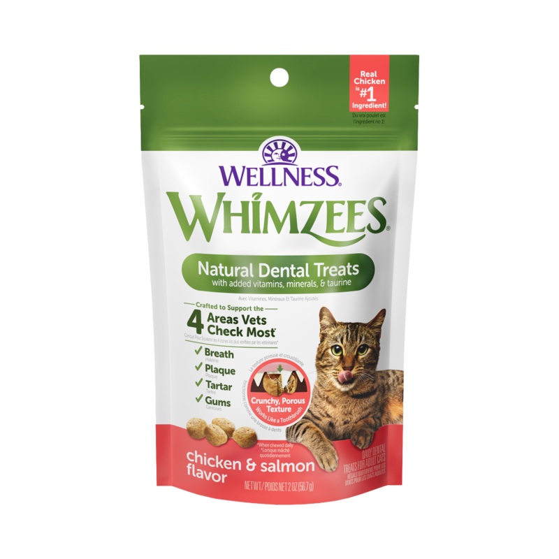Whimzees Cat Natural Dental Treats Chicken & Salmon 2oz