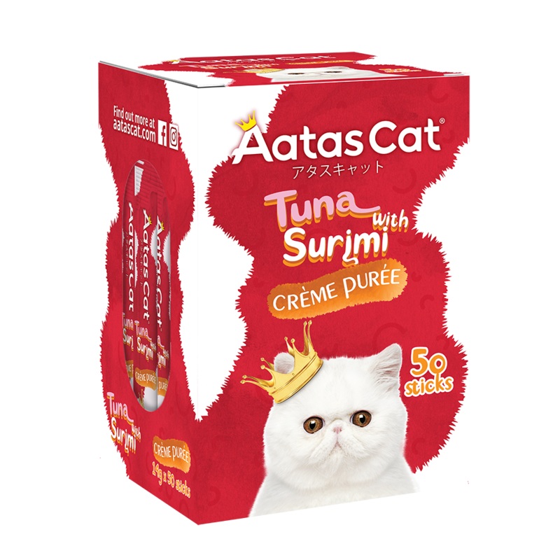 Aatas Cat Creme Puree Tuna with Surimi 14g x 50sachets