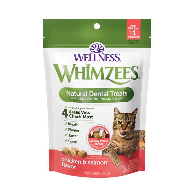 Whimzees Cat Natural Dental Treats Chicken & Salmon 4.5oz