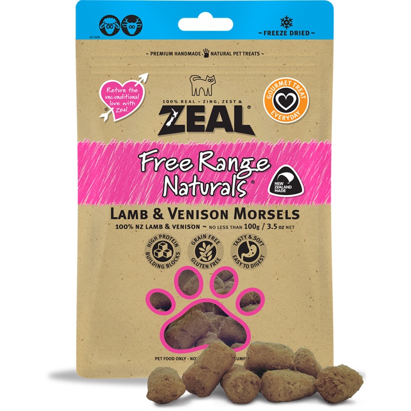 Zeal Free Range Naturals Lamb & Venison Morsels 100g