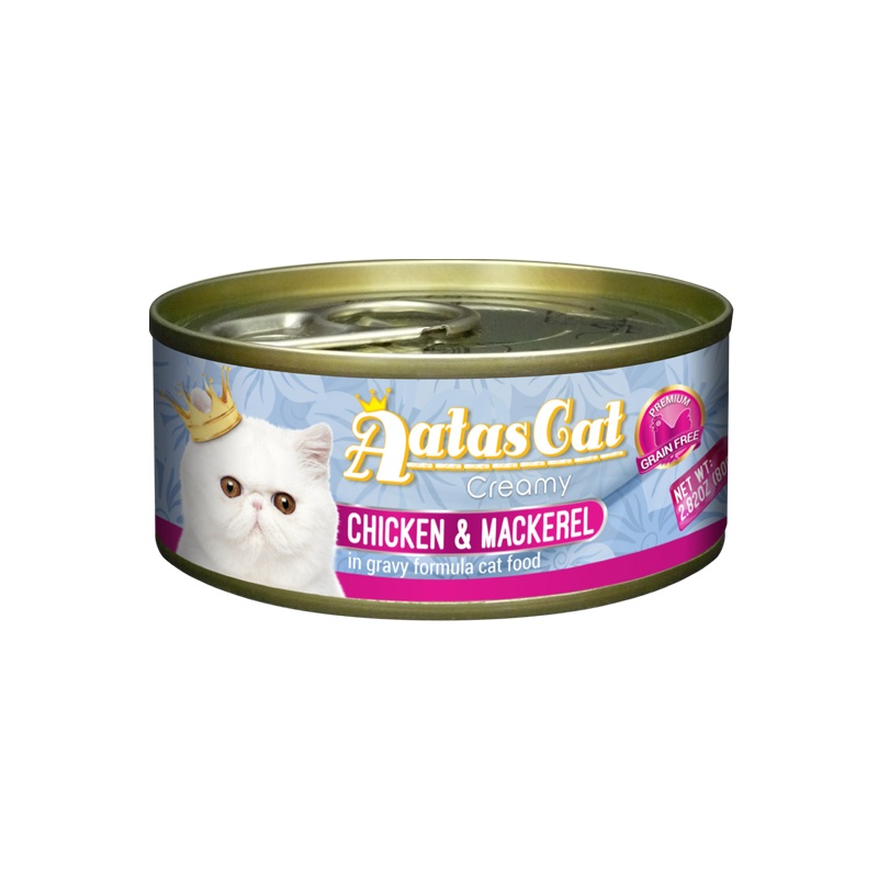 Aatas Cat Creamy Chicken & Mackerel in Gravy 80g