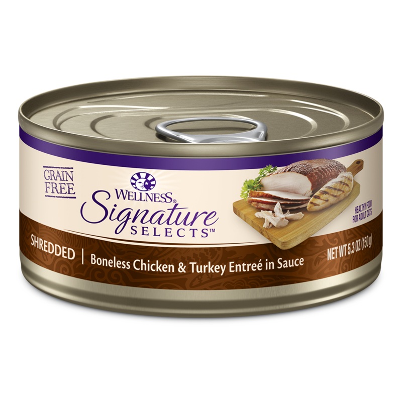Wellness Cat Core Grain Free Signature Selects Shredded Boneless Chicken & Turkey Entree in Sauce 5.3oz