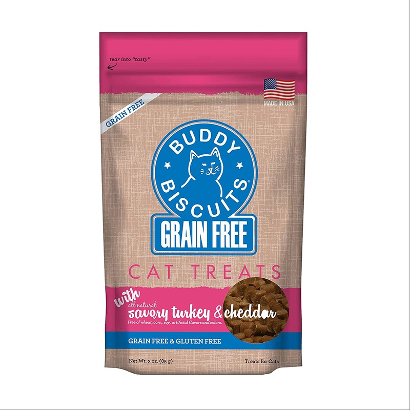 Buddy Biscuits Grain Free Cat Treats 3oz Turkey & Cheddar