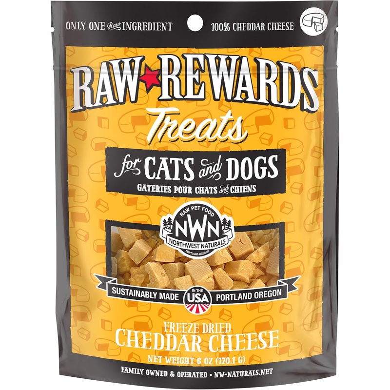 Northwest Naturals Raw Rewards Freeze-Dried Cheddar Cheese Treats for Dogs and Cats