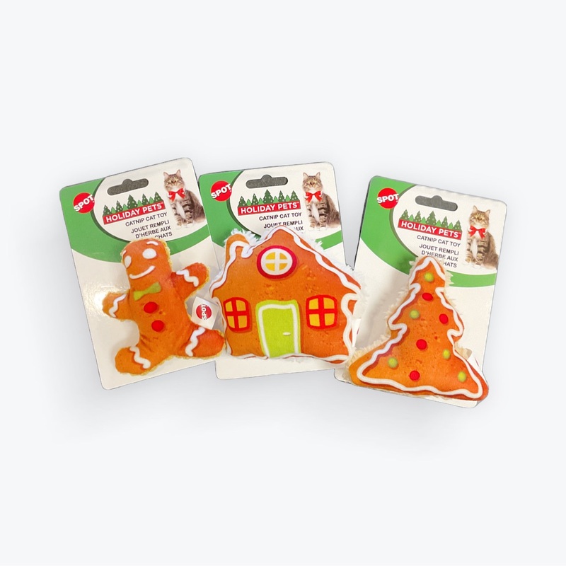Spot Holiday Gingerbread 4 Cat Toy Assorted